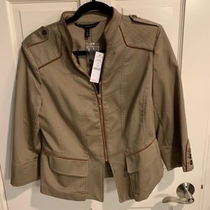 NWT. Green Jacket White House Black Market Size 10